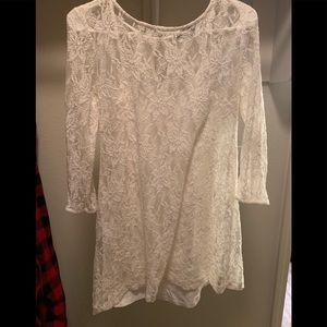 White lace dress with slip